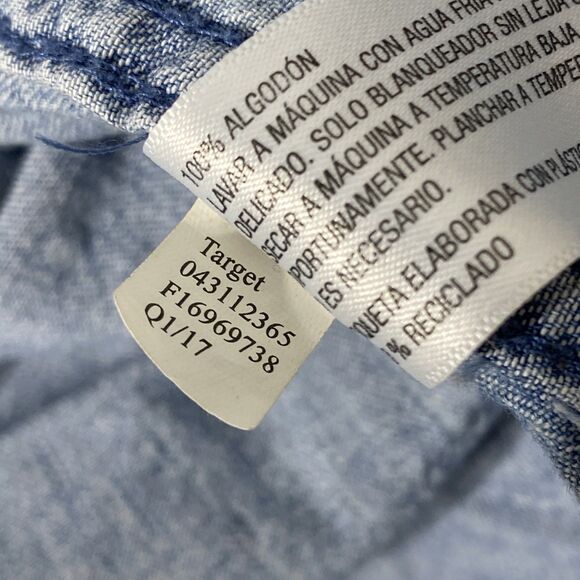 Mossimo Supply Co Denim Shirt Men's XL Blue Red White Snap Button 100% Cotton - Picture 11 of 11